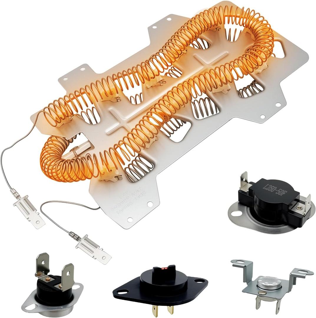 Upgraded Dryer Heating Element for SAMSUNG, DC47-00019A Dryer Heating Element Fit for DV42H5000EW/A3, DV45H7000EW/A2, DVE50R5200W/A3 Parts, Includes DC96-00887A, DC47-00016A, DC47-00018A, DC32-00007A