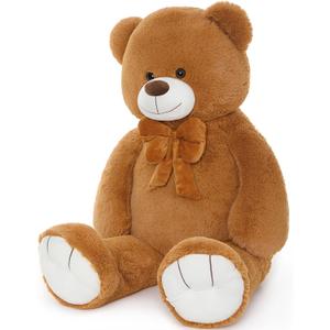 Tezituor 47 Inch Giant Teddy Bear, Soft Big Stuffed Animal Life Size 4 Feet Plush Bear Toy Valentine's Christmas Birthday Gift for Girlfriend Kids,Dark Brown