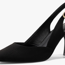 Rilista Women's Slingback Kitten Heels Closed Pointed Toe Wedding Party Dress Pumps Shoes 8