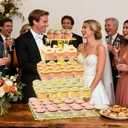 YestBuy 5 Tier Cupcake Stand for 60 Cupcakes,Clear Acrylic Cupcake Tower with Yellow LED Lights and 4.7" Clear Tiers, Perfect for Weddings, Birthdays and Dessert Tables