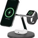 Belkin MagSafe 3-in-1 Wireless Charging Stand (Older 2021 Release) for Apple Watch, iPhone Series, AirPods - Black