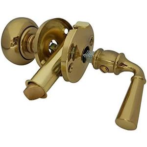 QCAA Solid Brass Storm Door Latch, Polished Brass, Made in Taiwan, 1 Pack