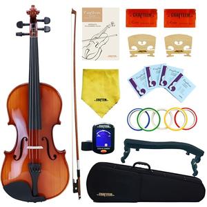 Crafteem Spruce and Maple Solid Wood Violin Outfit for Beginner Kids & Adults -Craft Your Perfect Sound and Begin Your Musical Journey with Confidence. (Glossy Antique, 4/4 Full)
