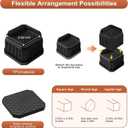 Heavy Duty Sofa Risers 2 Inch, Industrial-Grade Desk Raise Blocks for Couch, Table, Bed, Refrigerator, Washing Machine  Anti-Slip, Shock Absorbing, Quiet, Supports up to 4000 lbs(Black)