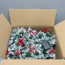 Trepcrow 9FT Christmas Garland with Light, PreLit Realistic Pine Cones/Berries & Multicolor LED Lights(with Remote Control), Christmas Garland for Mantle Fireplace Stairs Front Door, Outdoor Xmas Decor