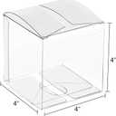 Lucky Monet Clear Gift Boxes 4" x 4" x 4" - 25 Pack, Clear PVC Plastic Boxes Transparent Packing Box Favor Square Boxes for Thanksgiving, Christmas, Wedding, Party, Birthday, Candy, Coffee & Tea,