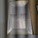 FOCUSLINE 8 PCS Plastic Serving Trays for Party, Clear and Gold Rim Serving Platters and Trays, Premium Plastic Fruit Tray, Disposable Platters for Cupcake, Dessert, Appetizers