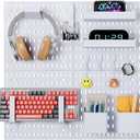 Peg Board, 4 Pack PP Plastic Pegboard Panels, White Pegboards Wall Organizer, Heavy Duty Peg Board for Walls Home, Garage Tool Storage, Office Organization, Craft Room, Kitchen