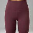 Colorfulkoala Women's Dreamlux High Waisted Workout Leggings 25" / 28" Inseam Yoga Pants with Pockets (Large, Plum Red)