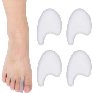 Soulchen 4 Pcs Toe Spacers for Ballet Dancers Pointe Shoe Toe Pads One Size Flexible Comfort Ballet Accessories Non-Slip Dance Foot Care Bunion Correction Pain Relief
