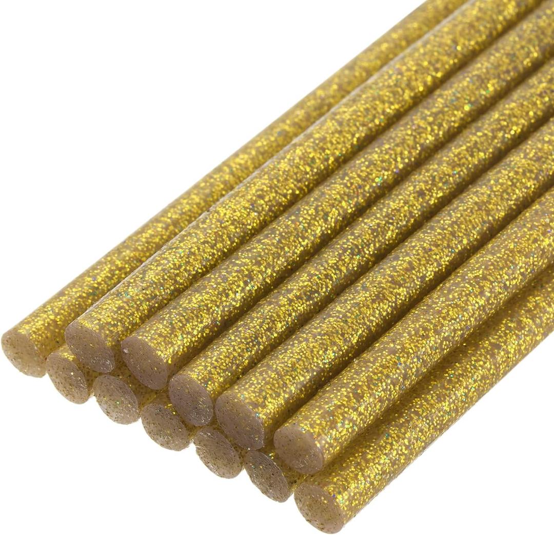 uxcell Mini Hot Glue Sticks for Glue Gun 7mm x 200mm Glitter Gold 12pcs