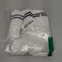5 Pairs Solid Color Two Stripe Crew Socks Casual Athletic Socks for women Girls (6-10, White)