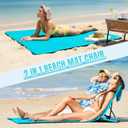 #WEJOY Double Beach Lounge Chair, Collapse Folding Lightweight Mat, Portable Ground Beach Chairs with Padded Seat & Stepless Backrest for Beach Sand Outdoor