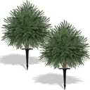 WLLEYAY 2FT Artificial Norfolk Topiary Tree,Set of 2 Fake Bushes Urn Filler