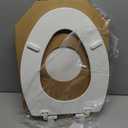 Mayfair Linden Slow Close Toilet Seat, Non Slip Heavy Duty Wood, Easy Install, Elongated, White