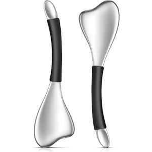 3-in-1 Cryo Gua Sha Facial Tools, Ice Roller Globes for Women Face and Eyes Massager, Unbreakable Stainless Steel Face Sculpting Skin Care Tools, Esthetician Supplies with Carry Case