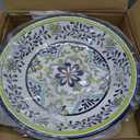 Talavera Melamine Large Serving Bowl, 13.75" x 2.75" Mixing, Pasta Serving Bowls set of 2,100% Melamine Soup Bowl Salad Bowl Fruit Bowls,Lightweight and Unbreakable