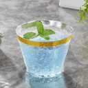 Hioasis 200Pcs 9OZ Clear Cups - Plastic Disposable Cups with Gold Trim, Heavy Duty & BPA-free for Party, Wedding, Reception