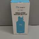 [2-IN-1 LID] 64 oz Insulated Water Bottle with Silicone Boot (48hrs Cold/24hrs Hot) - DIY Stickers, Leakproof, BPA Free, Half Gallon (Cyan Black)