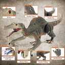 Upgraded Dinosaur Toys for Kids 3-5-7 Years Old, Remote Control Spinosaurus Toys with Indicator Light Chasing&Spray& Roar, Realistic RC Walking Dinosaur Robot Gifts Stocking Stuffers for Kids Boys