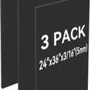 3 Pack Black Foam Board 24"x36", 3/16" Thick Foam Core Board for Projects, Black Poster Board for Painting, Displaying, and Craft Projects