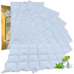 Ice Sheets for Coolers Reusable - Ice Pack Sheets - Ice Mat with Flexible 96 Ice Cube Packs - Ice Blanket Large Flat Freezer Long Lasting Ice Packs for Cooler (white-8PCS)