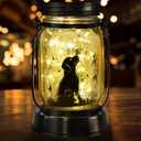 kyoryuger Dog Lover Gifts for Women/Mom/Grandma//Sister, Dog Butterfly Solar Lights Outdoor Hanging Dog Lanterns Fairy Lights, Puppy Decor for Yard Lawn Garden Patio