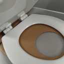Mayfair Linden Slow Close Toilet Seat, Non Slip Heavy Duty Wood, Easy Install, Round, White
