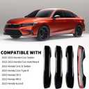 Door Handle Covers Trim Compatible with 11th Gen Civic Accessories, for Honda Civic 2022 2023 2024 2025, Accord/CR-V/HR-V 2023 2024 2025 with Smart Auto Lock - Glossy Black Car Decoration
