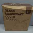 Glass Microwave Splatter Cover, Microwave Cover for Food with Standup Handle, Dishwasher Safe, Food Safe, Clear Microwave Plate Splatter Guard Lid with Vent Hole, House Essentials for Gift, 9.5inch