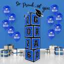 Graduation Decorations 2026 Set - So Proud of You - Class of 2026 Balloon Boxes for Memorable Grad Party Supplies, Indoor/Outdoor Congrats Grad Home Door Dcor Essentialsblue and black