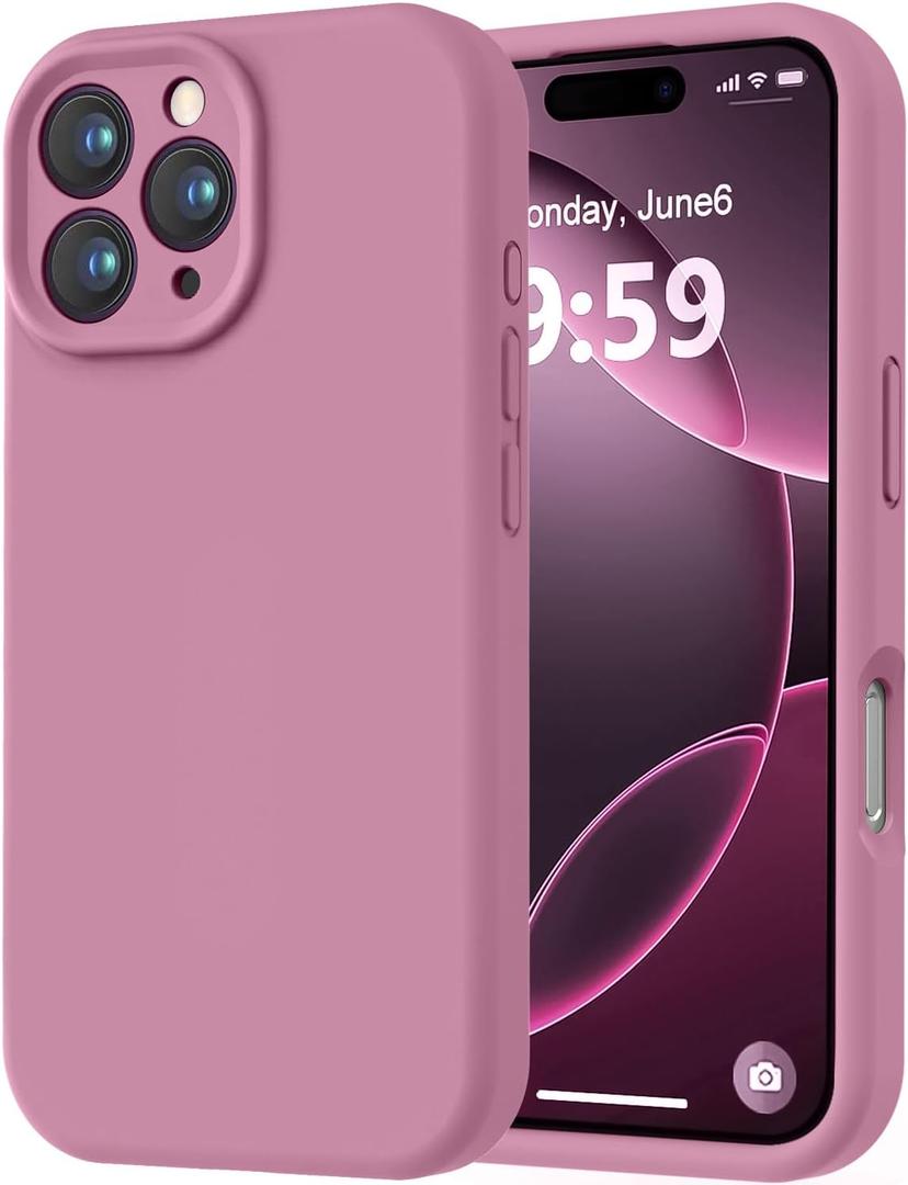 LOVE 3000 Designed for iPhone 16 Pro Max Case, Premium Silicone with [Soft Anti-Scratch Microfiber Lining] Shockproof Protective Phone Case for Men Women Girls 6.9", Lavender Purple