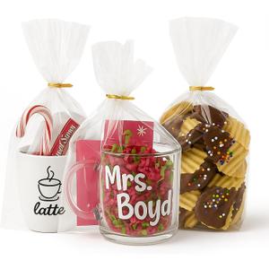 Cellophane Bags 50 PCS 8x11 Inches Clear Gift Gags with Ties Plastic Treat Party Favor Candy Bags for Gift Giving, Packaging Snack, Products