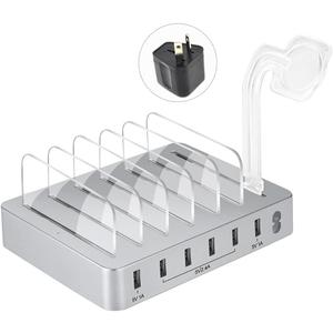 Multi-Function Charger 6-line Manager Bracket Multi-Port USB Charger Universal Desktop Charging Stand No Buzzer
