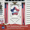 4th of July Wreath Patriotic Decorations for Front Door - 19 inch Burlap Star Wreath, Red White and Blue Hanging for Independence Day 2026 Decor - Memorial Day USA 250th Anniversary Fourth of July