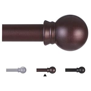 Thestoa Brown Curtain Rods for Windows 48 to 84-92 Inch, Stainless Steel Long Curtain Rods for Bedroom, Living Room, Kitchen, Farmhouse, Outdoor Brown