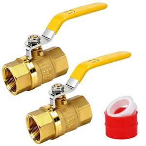 TAOKIHAI 2 Pack 1 Inch Ball Valve Brass Full Port NPT Female Ball Valve Heavy Duty Water Shut Off Valve 1'', NPT Female, 150 PSI WSP / 600 PSI WOG Water Control Valve Connector Fitting