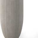 Kante 24 Inch Tall Round Concrete Planter, Large Indoor Outdoor Plant Pots with Drainage Hole and Rubber Plug, Modern Decorative Garden Pots for Home Patio Porch, Textured Weathered Concrete