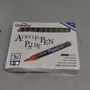 Overseas Metallic Gold Acrylic Paint Markers Pens Set - 24 Pack Acrylic Permanent Markers, Water-Based, Quick Drying, Waterproof, Medium Tip Paint Pens for Rock, Wood, Plastic, Metal, Canvas, Glass