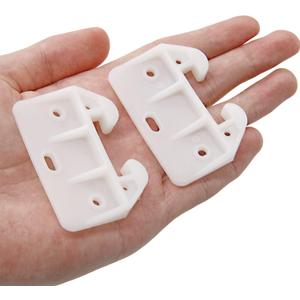 Litoexpe 10 Pieces White Plastic Drawer Guides Rear Drawer Replacement Guides Brackets with Screws, Drawer Track Parts for Furniture, Dressers, Wardrobe (59x41x16.5mm) (584129mm - 10 Pcs)
