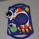 Boaretiu Kids Case for iPad Air 11 Inch M3 & M2/Air 5th/4th 10.9" for iPad Pro 11 Inch 4/3/2/1 - Cute Cartoon Astronaut Spaceship Silicone with Strap & Rotating Stand Soft Tablet Case for Boys Teens