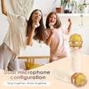 Mini Karaoke Machine for Kids & Adults with 2 Wireless Microphones Portable Karaoke Machine 2x5W Bluetooth Speaker Birthday Gift Toys Gifts for Kids Family Home Outdoor Party Cream