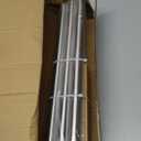 Lootkell Modern Brushed Nickel Curtain Rods for Windows 66 to 120 Adjustable Length Heavy Duty 1" Diameter Window Curtain Rod with Solid Metal Finials for Outdoor Farmhouse Bedroom Kitchen Living Room