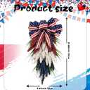 19.7 Inch Patriotic Wreath for Front Door 4th of July Wreath Independence Day White Blue Red Garland for Memorial Day Veterans Day Front Door Decoration Hanging Ornaments