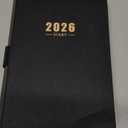 2026 Daily Planner - Daily Planner One Page Per Day, JAN - DEC 2026, 2026 Planner with Elastic Banded, Faux Soft Leather Cover - 60-Minute Interval(5.8" x 8.4", Black, Thick Paper)