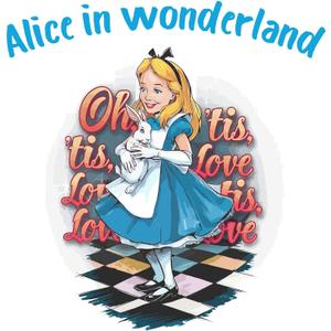 Cute Cartoon Girl Holding Rabbit Mad Hatter Cheshire Cat Alice in Wonderland Adventurous Creative Minimalist Cartoon Girls Boys Kid Room Design Nursery Fun Home Vinyl Decoration Size (20x20 inch)