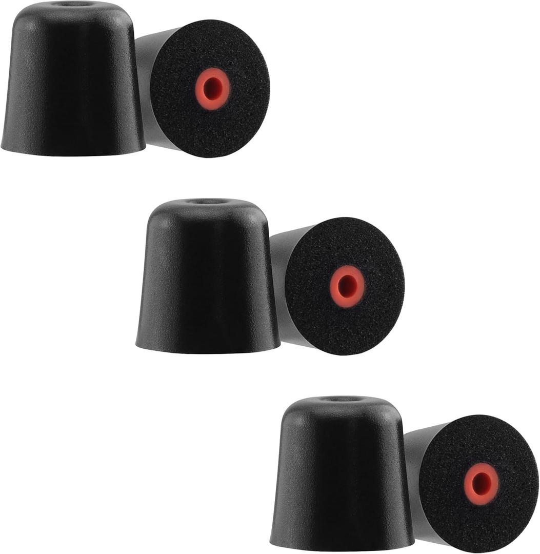 NANLANFAN Replacement Memory Foam Ear Tips for Etymotic, Walkers, ISOtunes PRO, Westone, Shure, Plugfones Earbuds, Ultimate Comfort, 3 Pairs (Black, S)