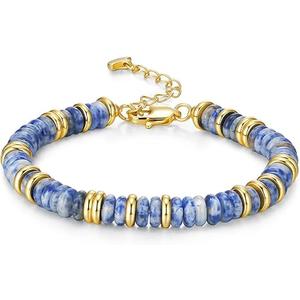 SNGIA Colorful Gold Rainbow Bracelets for Women, Stack Bangle Beaded Stone Jewelry Accessories Set for Woman, Trendy Fashion Jewelry Gifts