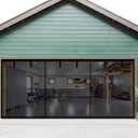 Garage Door Screen 17x9ft for 2 3 Car, Retractable Fiberglass Magnetic Screen Mesh Curtain Doors, Heavy Duty Weighted Bottom, Easy Assembly, Hands Free for Carport Garage Patio Porch (Black, 17x9ft)