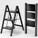 Step Ladder 3 Step Folding, Sturdy 330 Lbs Small Step Stool for Adults, Closet Step Stool Ladder with Anti-Slip Wide Pedals, Portable Folding Ladder for Home Kitchen Office